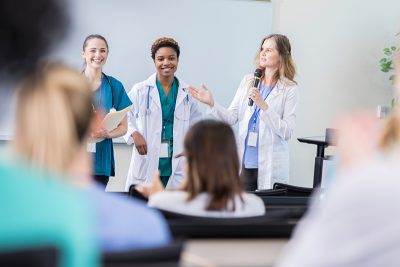 UConn Online Nurse Educator Master's Degree Program - Nurse Administrators Working with Their Classmates